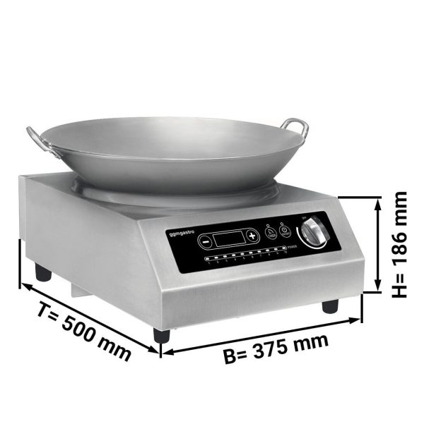 (4 pièces) Wok cuisinière à induction - 3,5 kW - WOK inclus