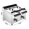 Friteuse double à induction - 8+8 litres - 7 kW - Robinet de vidange