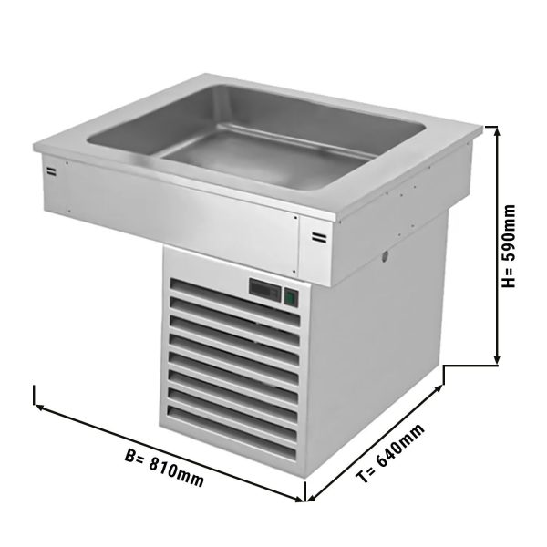 Cuve réfrigérée encastrable - 0,8m - +2 ~ +8 °C - 2x GN 1/1