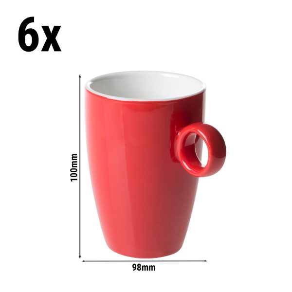 (6 pièces) BART COLOUR CAFE - Tasse à café - 230ml - Rouge