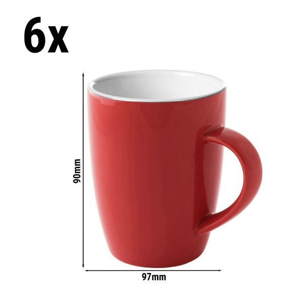 (6 pièces) COLORS - Tasse à café - 180ml - Rouge