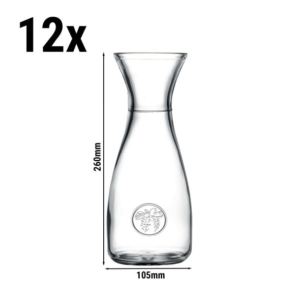 (12 pièces) Carafe - ATHEN - 1 litre - Transparent