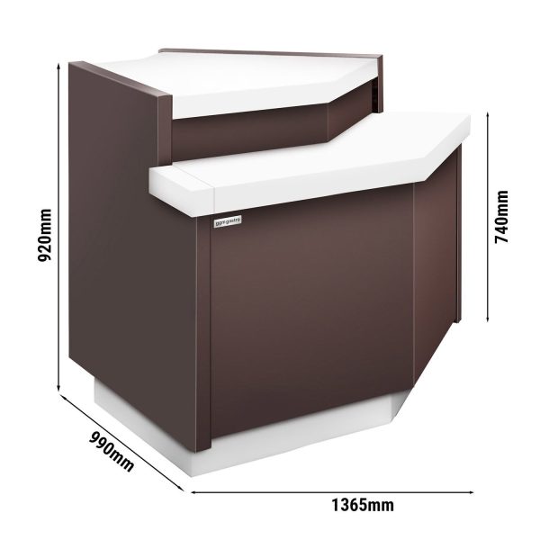 Table de caisse d'angle RIGA - 1180mm - 45° extérieur