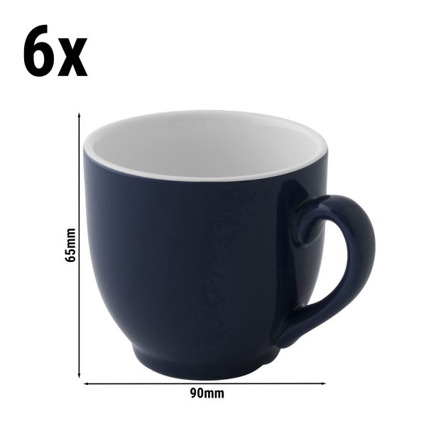 (6 pièces) COLORS - Tasse à café - 140ml - Bleu