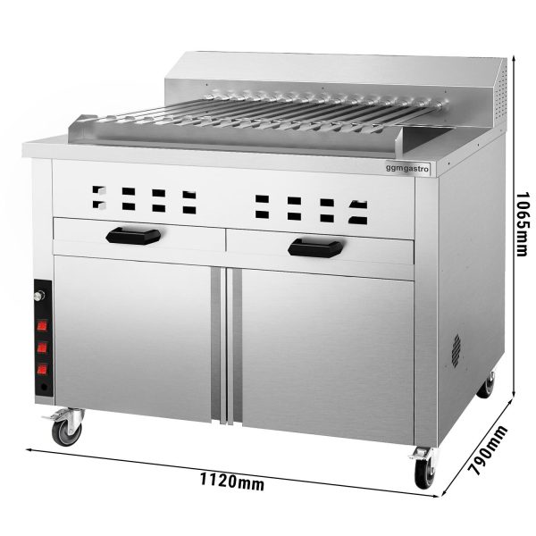 Grill au charbon de bois - Pour Adana & Shish Kebab - avec 15 piques rotatives automatiques