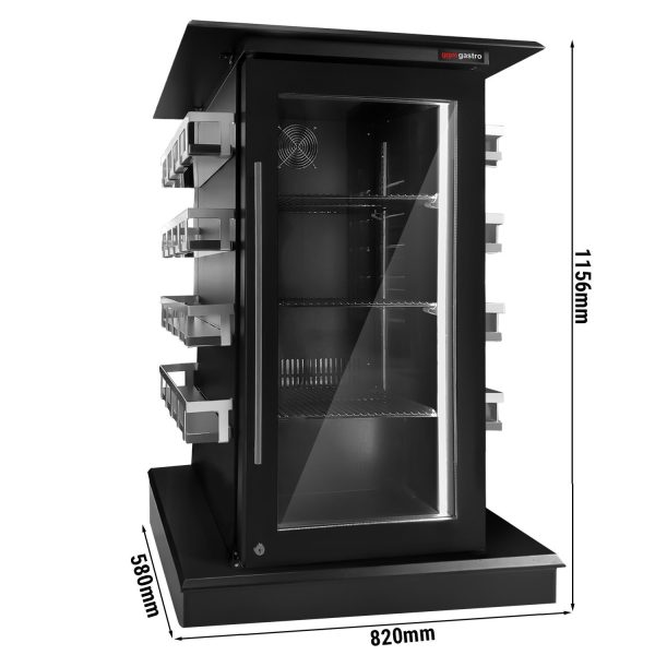 Réfrigérateur de conférence - 820mm - 110 litres - avec 1 porte battante vitrée