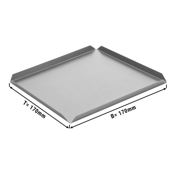 (5 pièces) Plateau de pâtisserie et de présentation en aluminium - 170x170x10 mm - Argent