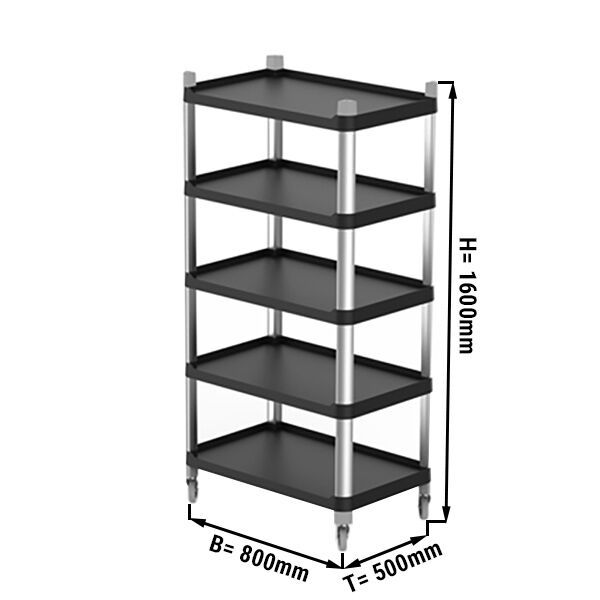 Etagère en plastique - avec 5 tablettes