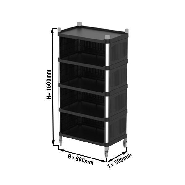 Etagère en plastique avec parties latérales - 5 tablettes