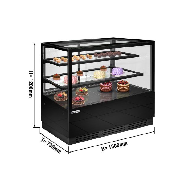 Vitrine à gâteaux - 1500mm - avec éclairage LED & 2 étagères