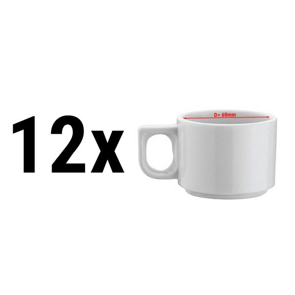 (12 pièces) PERA Blanc - Tasse de moka turc - 80 cc