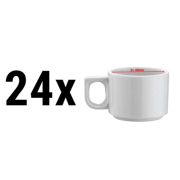 (24 pièces) PERA Blanc - Tasse de moka turc - 80 cc