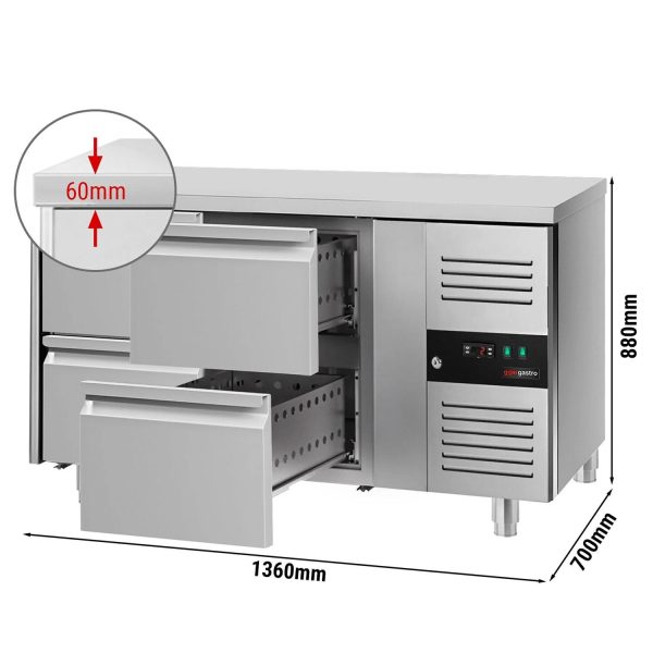 Table réfrigérée ECO - 1360x700mm - avec 4 tiroirs