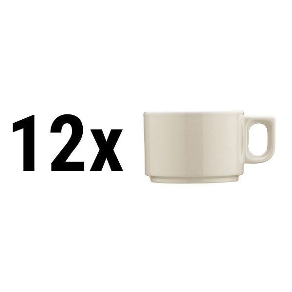 (12 pièces) PERA CREME - Café/ Tasse à Thé - 250 cc