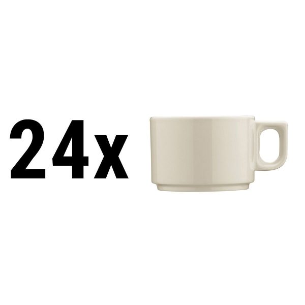 (24 pièces) PERA CREME - Café/ Tasse à Thé - 250 cc