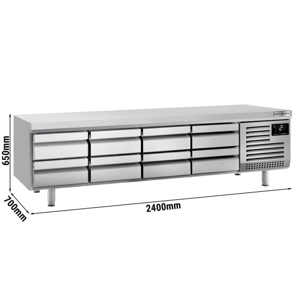 Sous-comptoir réfrigéré Premium PLUS - 2400mm - 435 litres - 8 tiroirs