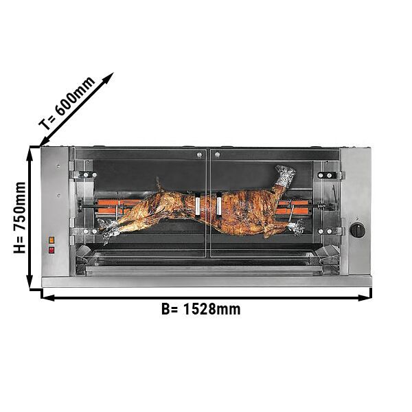 Grill d'agneau et cochon au gaz - 10kW - avec 1 broche