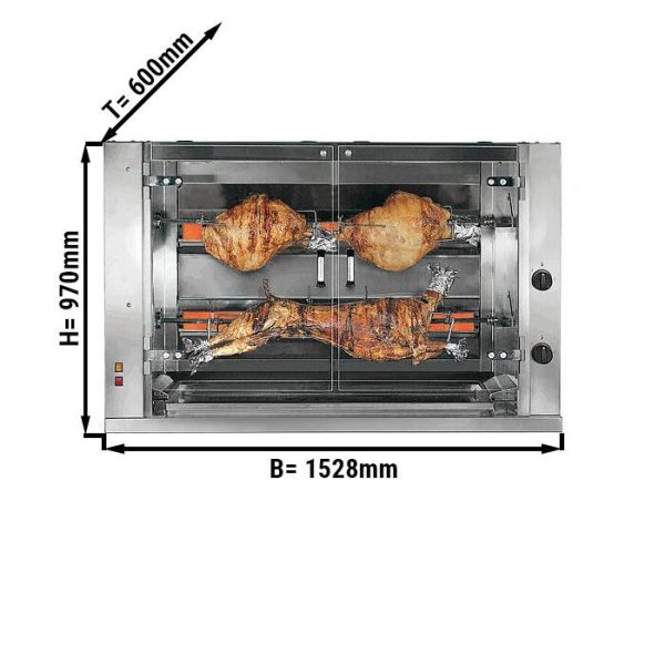 Grill d'agneau et cochon au gaz - 20kW - avec 2 broches