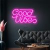 Panneau lumineux LED - Good Vibes 1 - Rose - 330x180mm