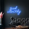 Panneau lumineux LED - Good Vibes Only - Bleu - 420x240mm