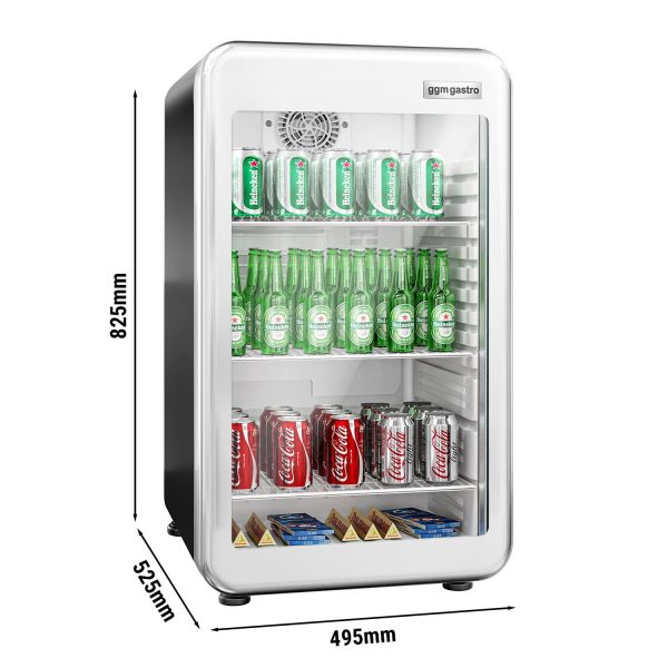 Réfrigérateur minibar - 500mm - 120 litres - 1 porte vitrée & éclairage LED