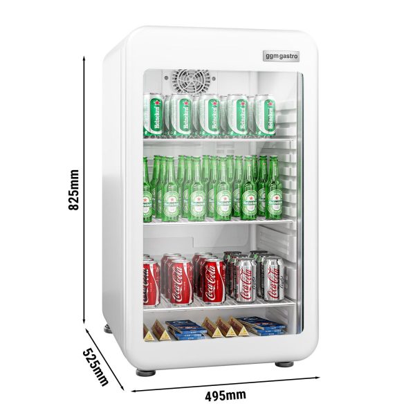 Réfrigérateur minibar - 500mm - 120 litres - 1 porte vitrée & éclairage LED