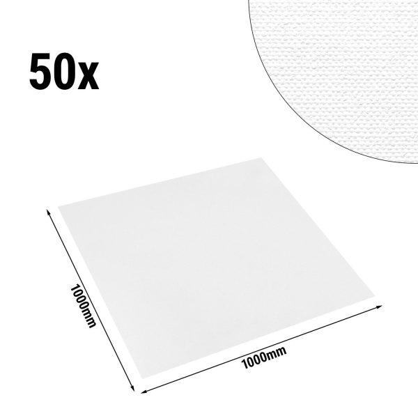 Nappe centre de table damassée Porto Diamant - 100 cm x 100 cm - Lot de 50 pièces en blanc