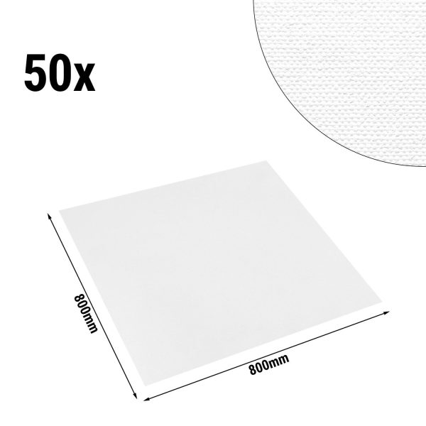 Nappe centre de table damassée Porto Diamant - 80 cm x 80 cm - Lot de 50 pièces en blanc