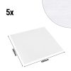 Nappe centre de table damassée Tessin Atlas - 100 cm x 100 cm - Lot de 5 pièces en blanc