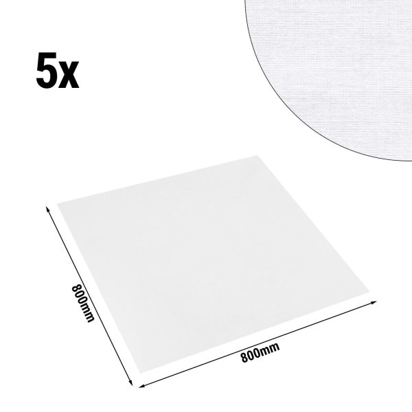 Nappe centre de table damassée Tessin Atlas - 80 cm x 80 cm - Lot de 5 pièces en blanc