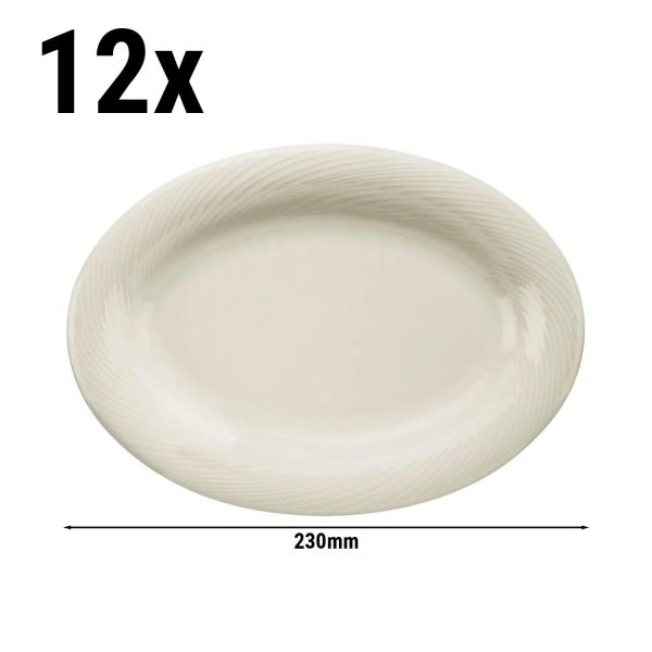 (12 pièces) SEMPRE - Plat/ Assiette Ovale - Ø 23 cm