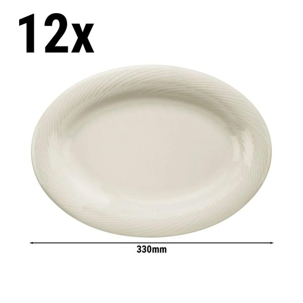 (12 pièces) SEMPRE - Plat/ Assiette Ovale - Ø 33 cm