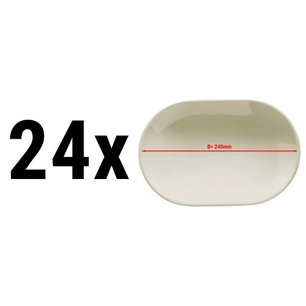 (24 pièces) TEOS - Assiette Plat/Ovale - Ø 24 cm