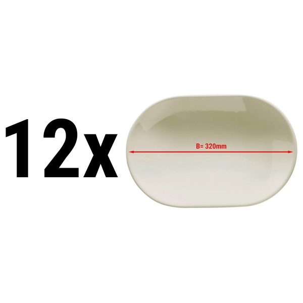 (12 pièces) TEOS - Assiette Plat/Ovale - Ø 32 cm