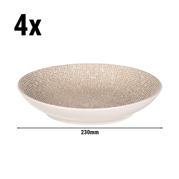 (4 pièces) CUBICAL - Assiette à pâtes - Ø 230mm - Gris