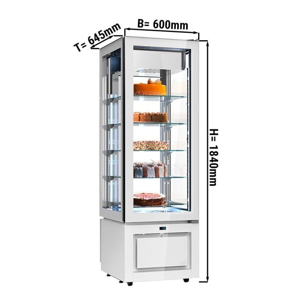 Vitrine réfrigérée panoramique - 324 litres - 600mm - 5 étagères - Blanc