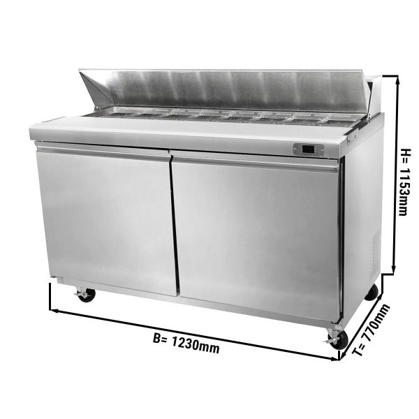 Saladette American Style PREMIUM - 1230mm - 396 litres - 2 portes - incl. 12x bacs GN 1/6