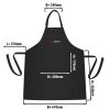 (5 pièces) Tablier Bistro - Noir - avec logo GGM Gastro - L x H : 67 x 84 cm