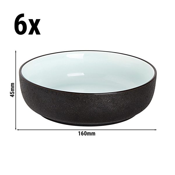 (6 pièces) COSMIC - Bol - 55 cl - Ø 160mm - Blanc / Noir