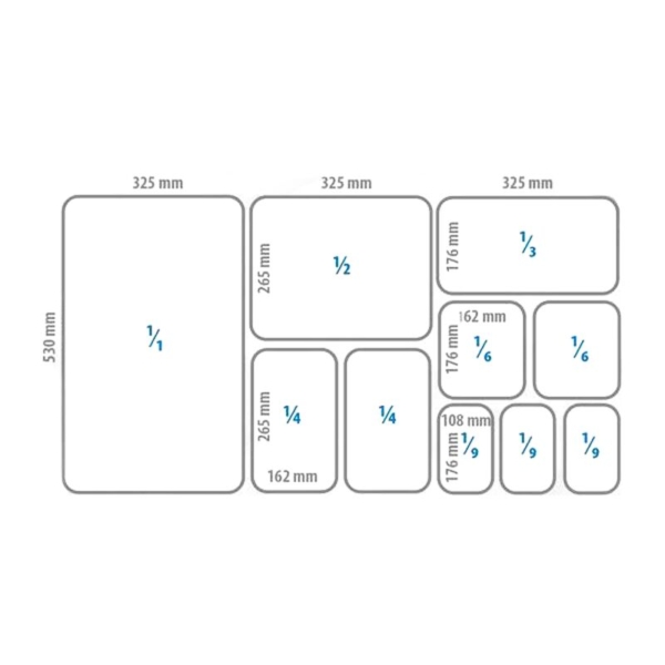 Couvercle en silicone pour bacs GN 1/2 et le bac à glace (325 x 265 mm)