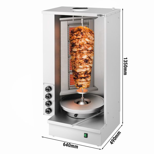 Grill à shawarma/kebab au gaz - 4 brûleurs - max. 60 kg