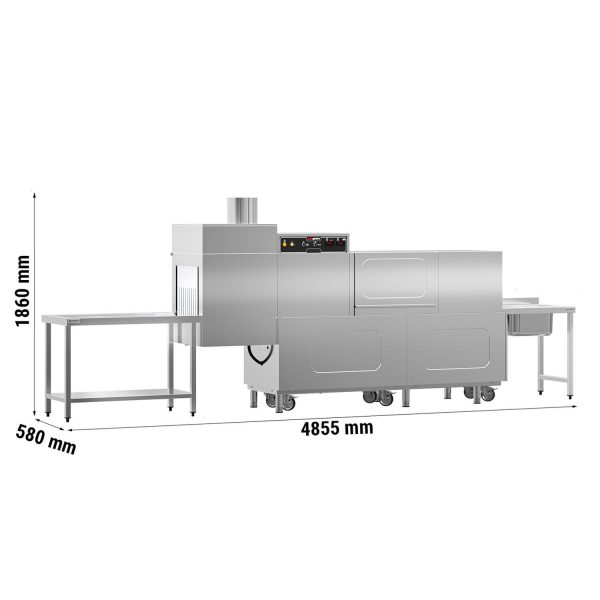 Lave-vaisselle à bande de transport - Numérique - 31 kW - avec séchoir - Table d'alimentation à droite