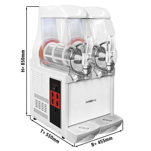 Machine à slush - 2x 10 litres - 670 Watt - Blanc