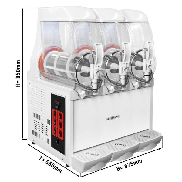 Machine à slush - 3x 10 Litres - 950 Watt - Blanc