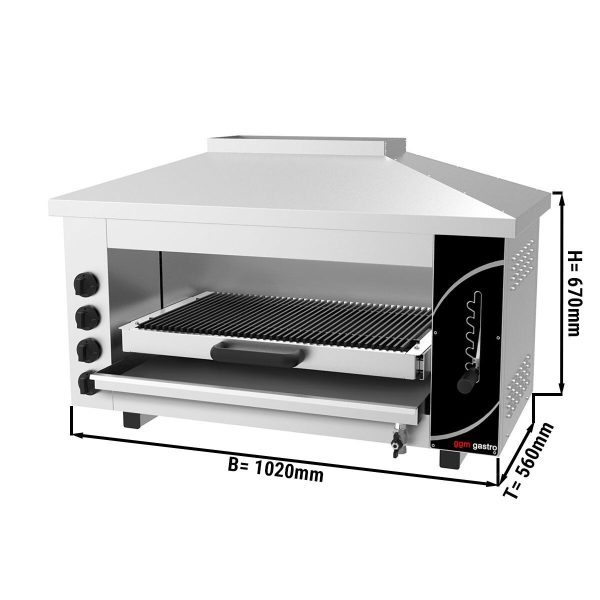 Four à gaz Pita/ Salamandre PRO - 13,2 kW - Bain-marie