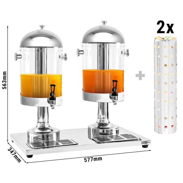 Distributeur de jus - 2x 7,5 litres - inox