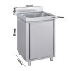 Evier ECO - 600x600mm - avec 1 bac