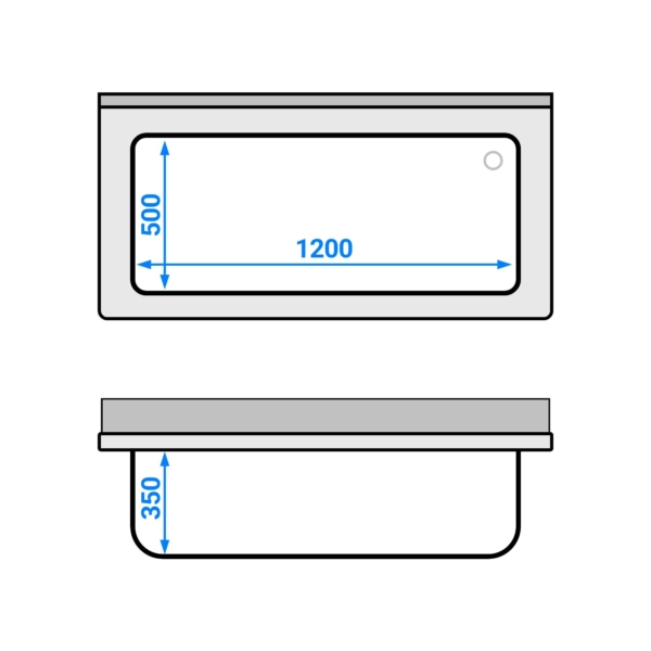 Evier à casseroles - 1400x700mm - avec 1 bac