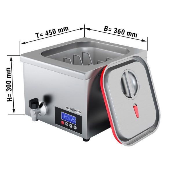 Cuiseur sous vide - 16 litres - 500 Watt - avec robinet de vidange & couvercle