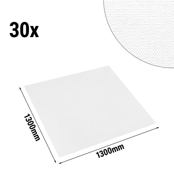 Nappe de table damassée Porto Diamant - 130 cm x 130 cm - Lot de 30 pièces en blanc